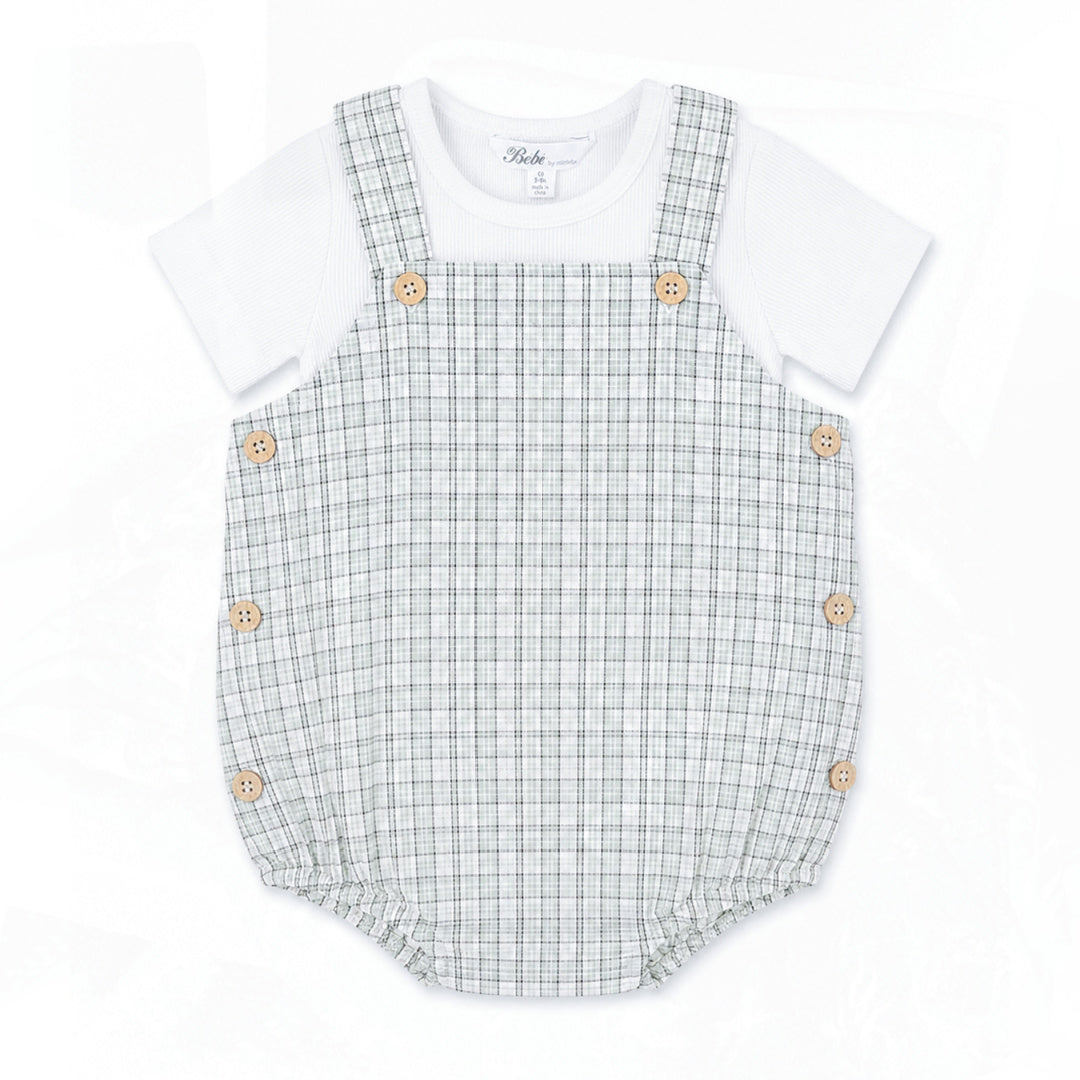 BEBE TAYLOR CHECK BODYSUIT &amp; TEE SET