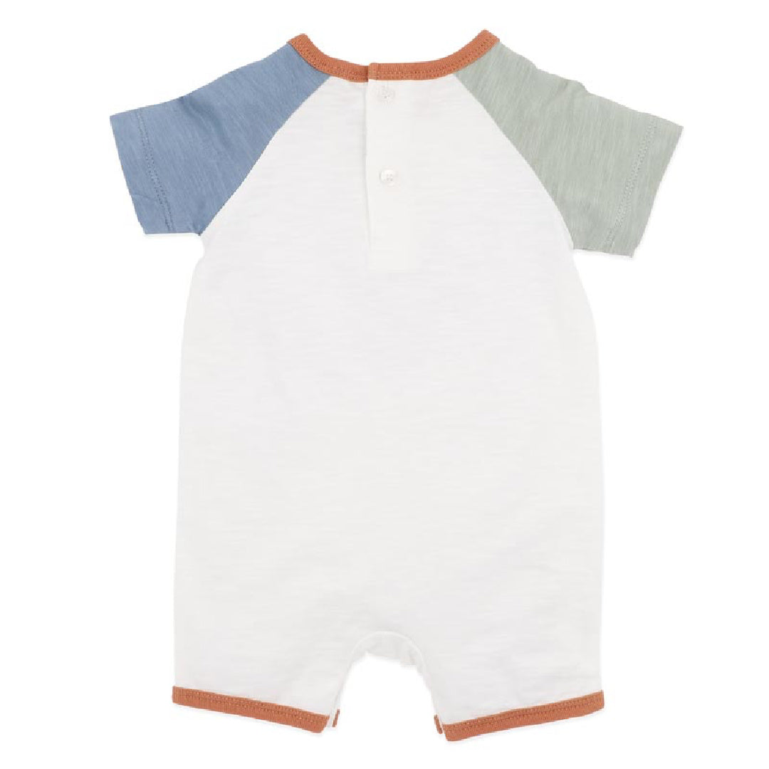 BEBE CLAYTON FARM SCENE SS ROMPER