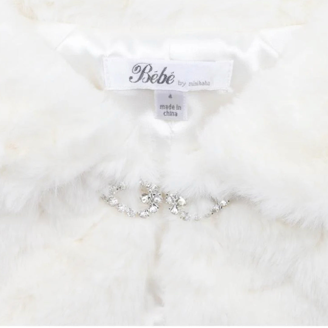 BEBE PETAL FAUX FUR JACKET