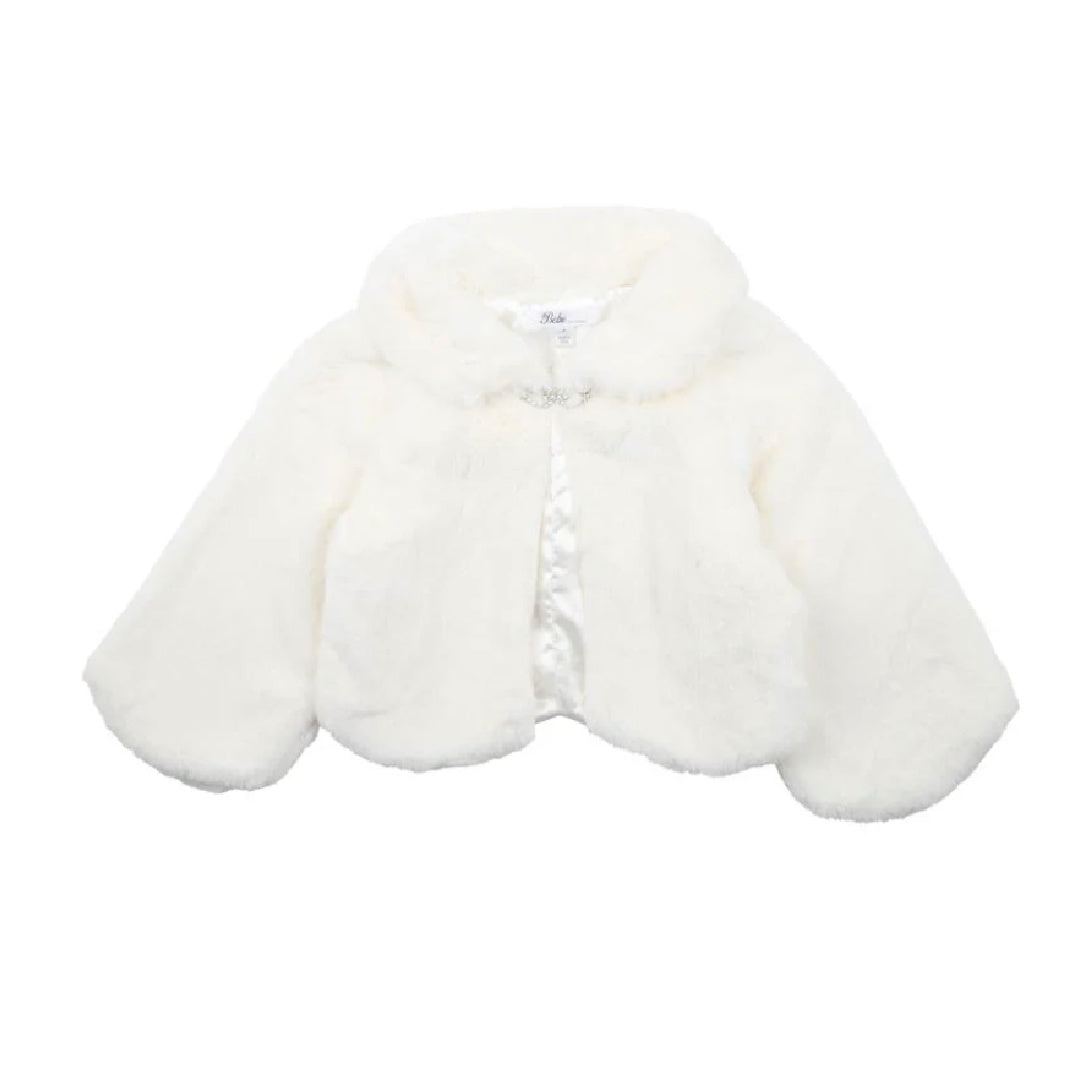 BEBE PETAL FAUX FUR JACKET