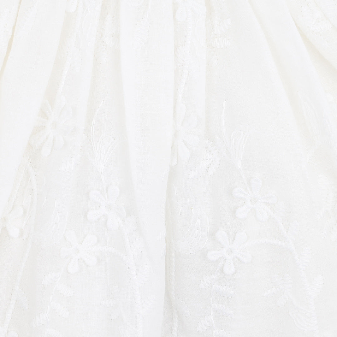 BEBE HALLIE FLORAL EMBROIDERED DRESS