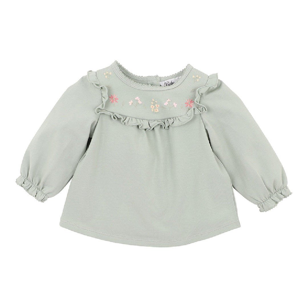 BEBE MOLLY EMB. YOKE TEE