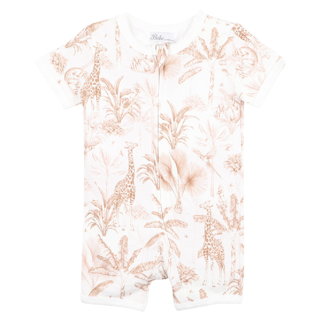 BEBE QUINN SS ZIP ROMPER