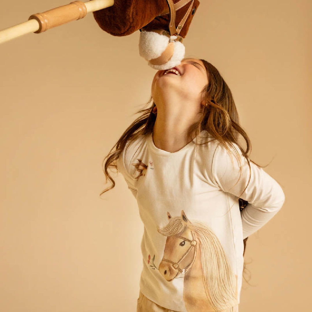 BEBE WINNIE HORSE ORGANIC LS TEE