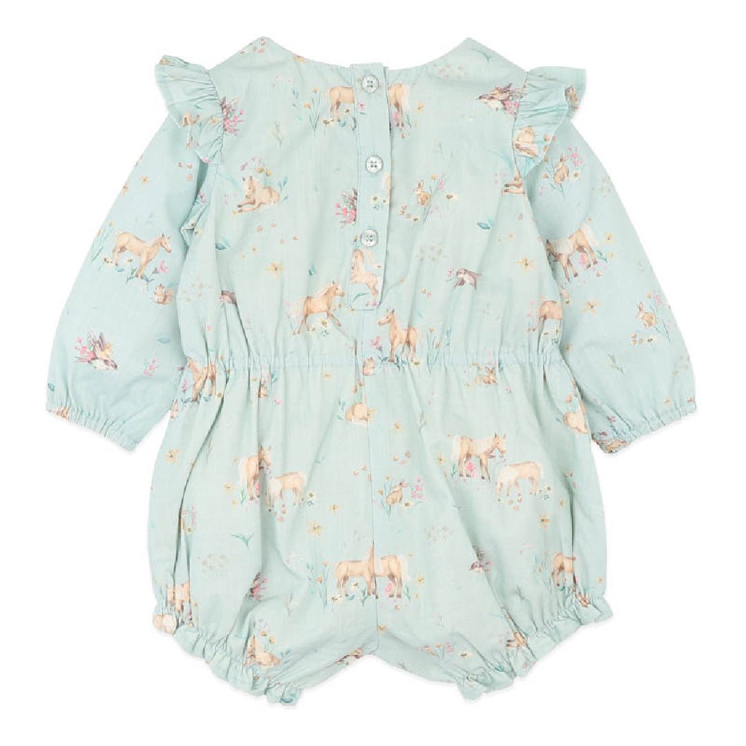 BEBE WINNIE LS WOVEN ROMPER
