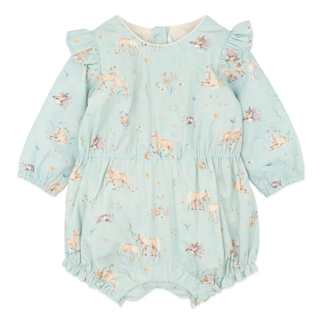 BEBE WINNIE LS WOVEN ROMPER