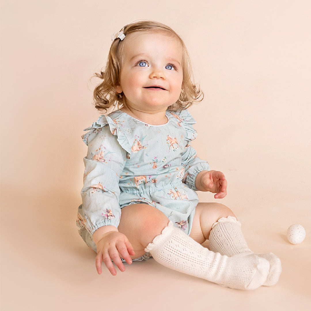 BEBE WINNIE LS WOVEN ROMPER