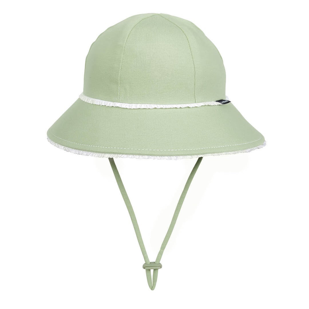 BEDHEAD KIDS PONYTAIL BUCKET HAT - KHAKI RUFFLE TRIM