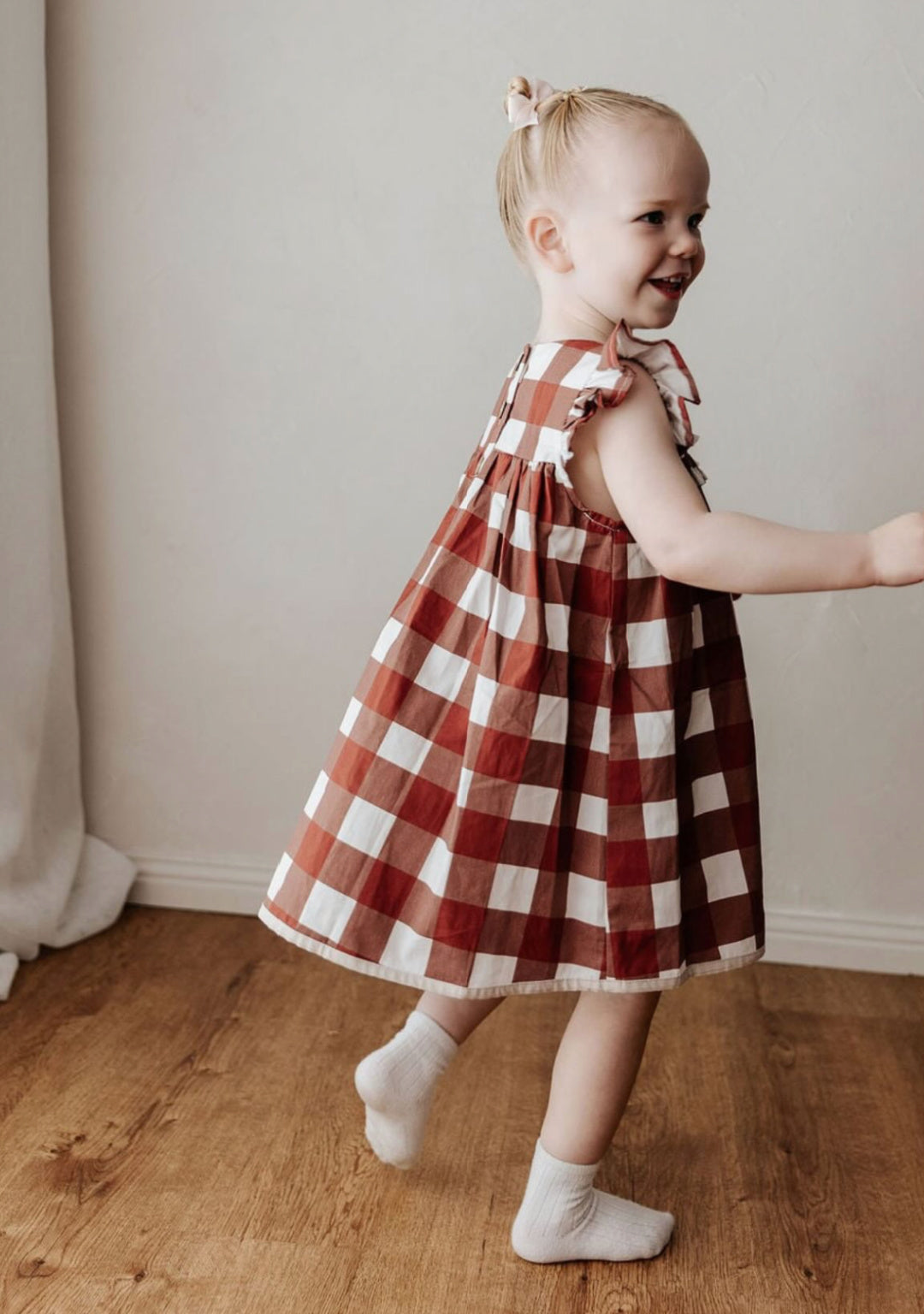 BENCER &amp; HAZELNUT PLAYSUIT/DRESS - RED GINGHAM