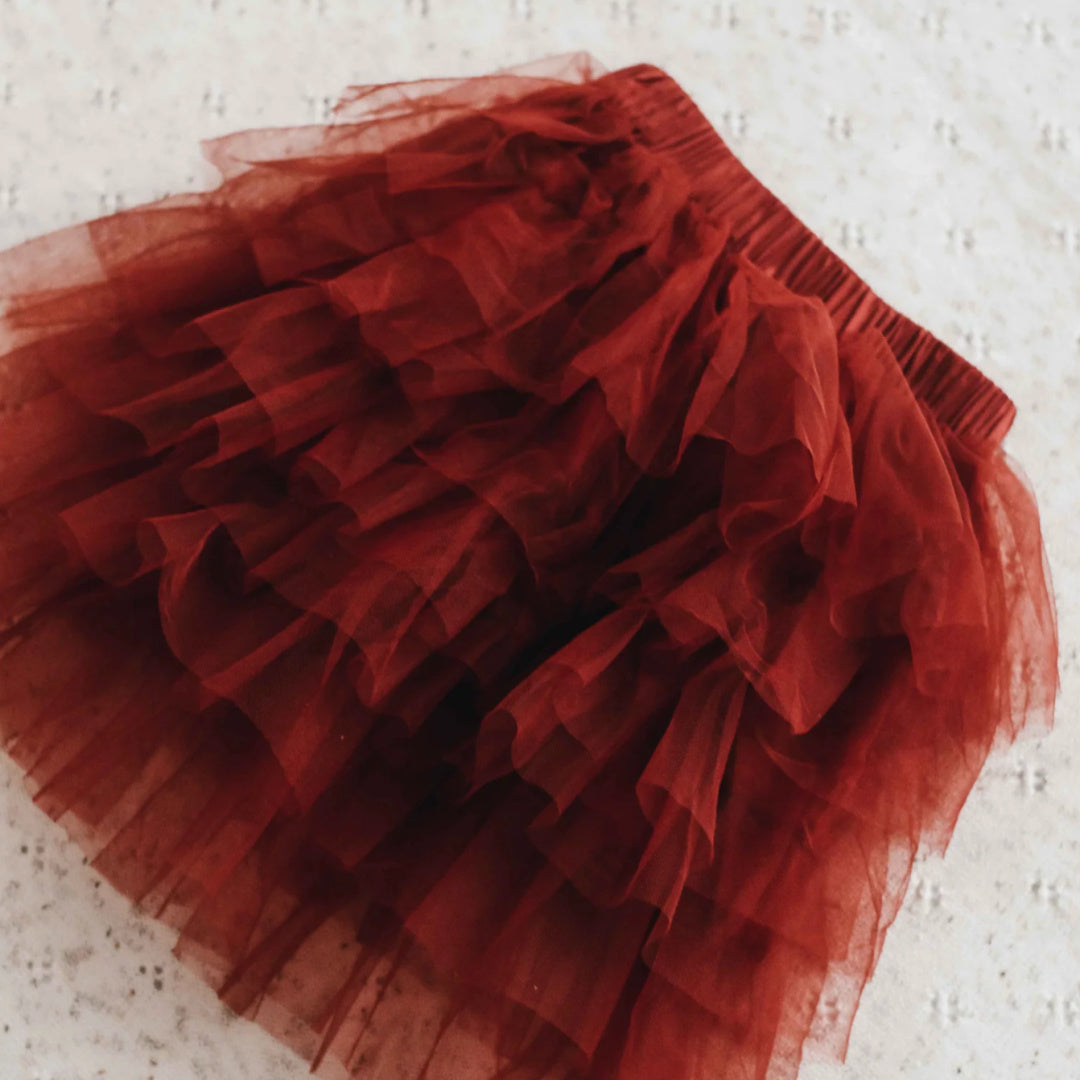 BENCER &amp; HAZELNUT TULLE SKIRT - RED