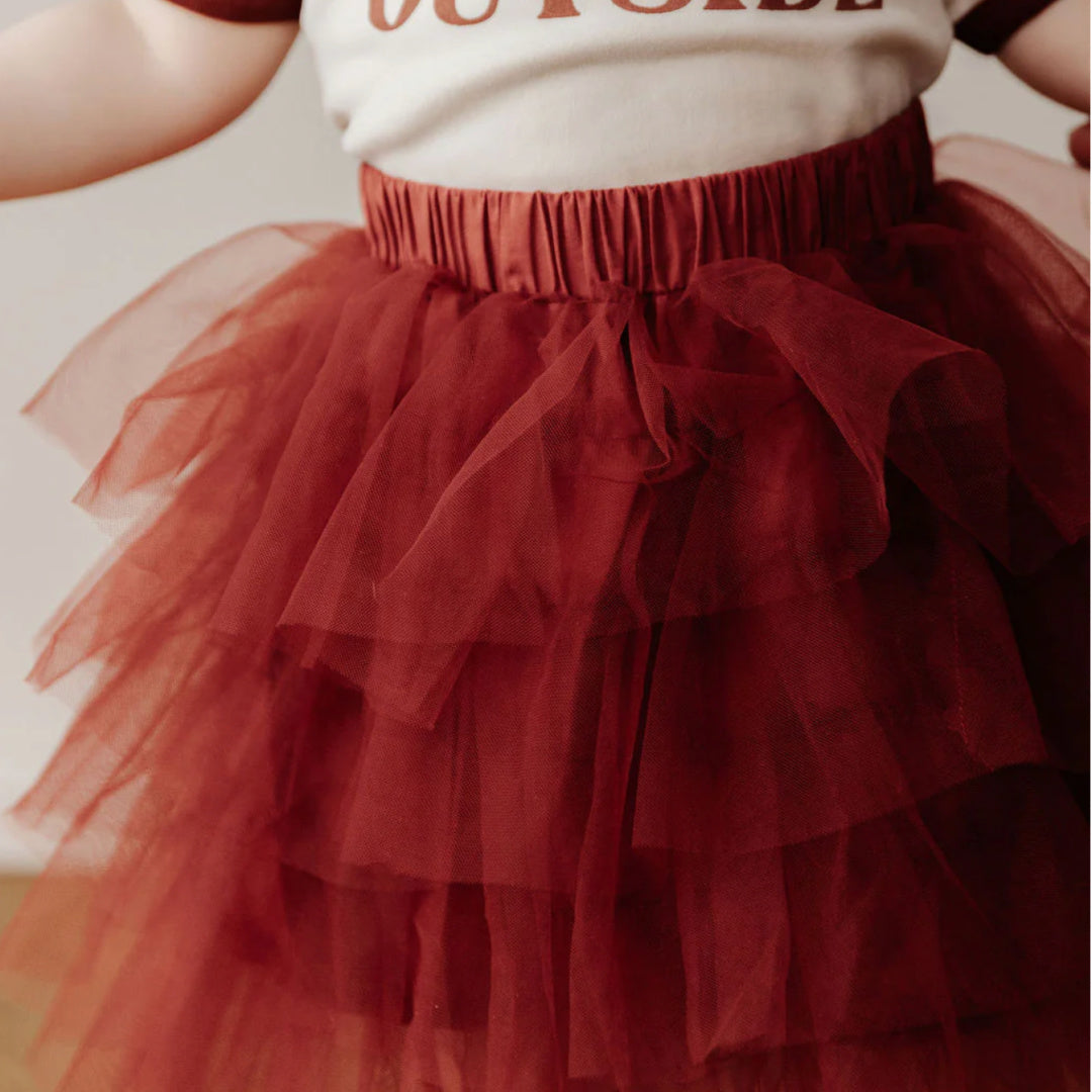 BENCER & HAZELNUT TULLE SKIRT - RED