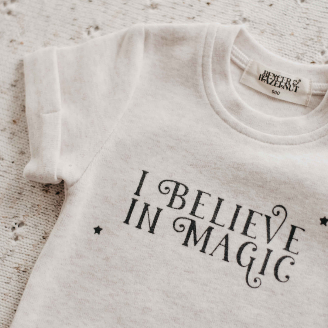 BENCER &amp; HAZELNUT &#39;I BELIEVE IN MAGIC&#39; BODYSUIT / TEE