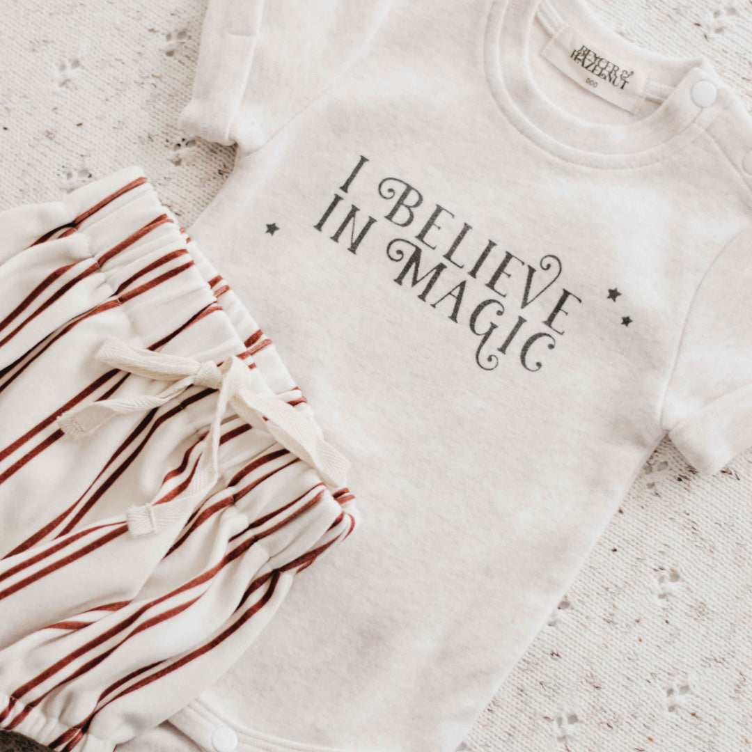 BENCER &amp; HAZELNUT &#39;I BELIEVE IN MAGIC&#39; BODYSUIT / TEE