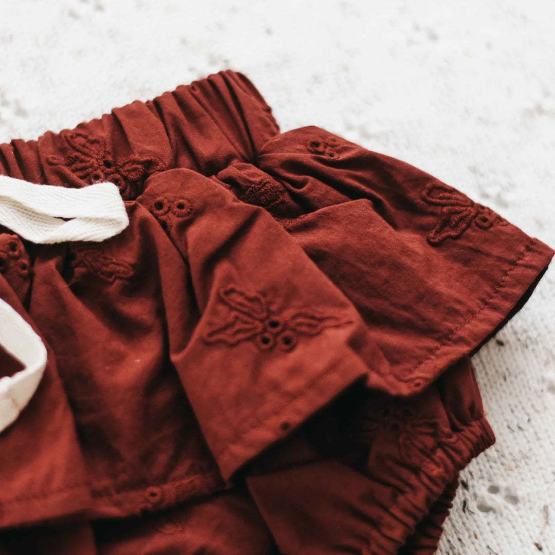 BENCER &amp; HAZELNUT HOLLY RED FRILL BLOOMERS