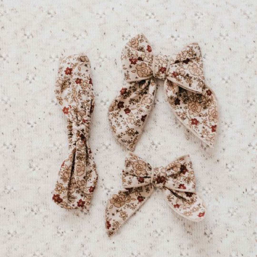 BENCER & HAZELNUT POINSETTIA BOW HEADBAND / CLIP [PREORDER]