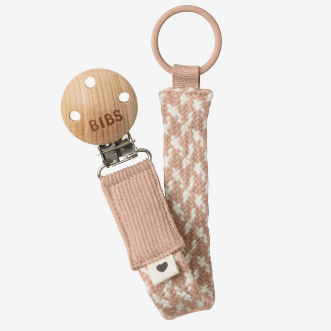 BIBS PACI BRAID PACIFIER CLIP - BLUSH / IVORY