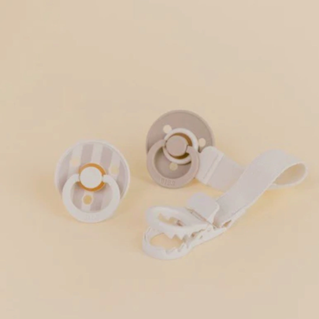 BIBS COLOUR DUMMY &amp; LOOP CLIP GIFT SET - IVORY