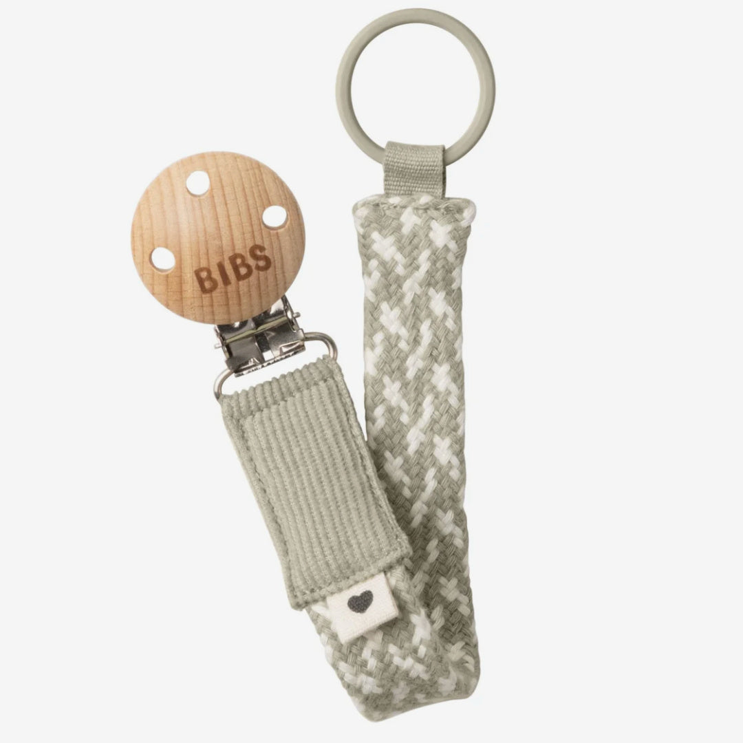BIBS PACI BRAID PACIFIER CLIP - SAND / IVORY