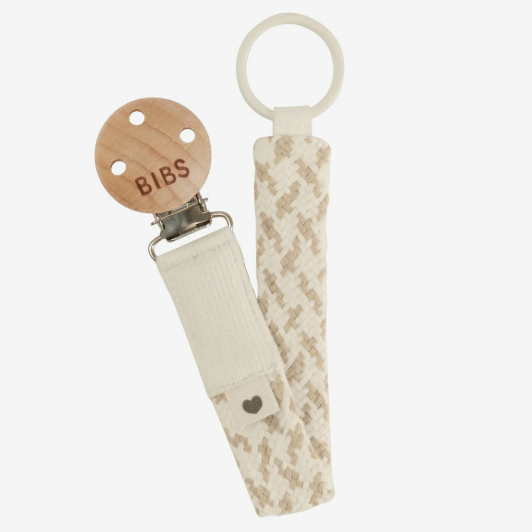 BIBS PACI BRAID PACIFIER CLIP - VANILLA / IVORY