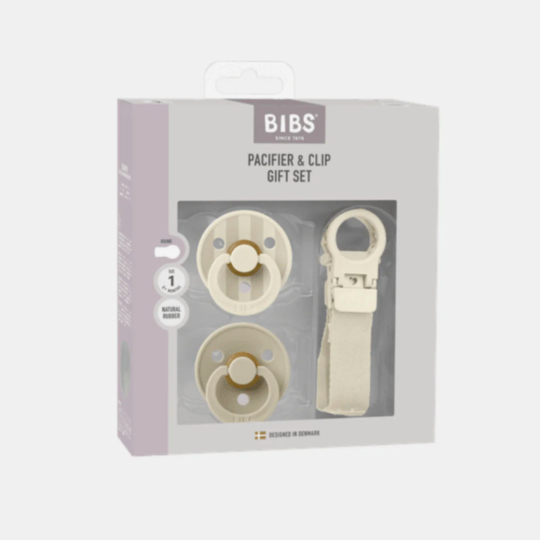 BIBS COLOUR DUMMY &amp; LOOP CLIP GIFT SET - IVORY