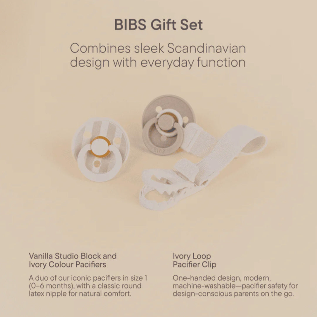 BIBS COLOUR DUMMY &amp; LOOP CLIP GIFT SET - BLUSH
