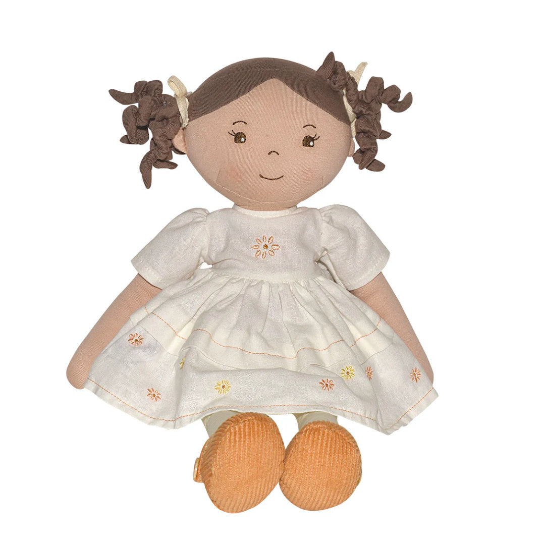 BONIKKA CECILIA LINEN DOLL WITH BROWN HAIR
