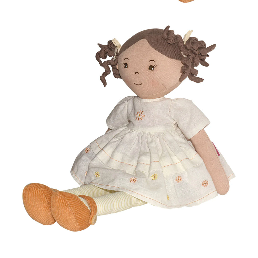 BONIKKA CECILIA LINEN DOLL WITH BROWN HAIR