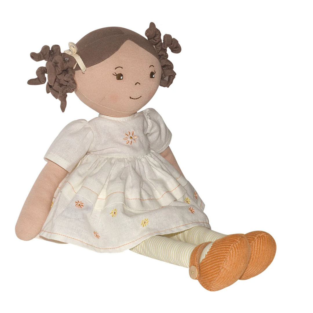 BONIKKA CECILIA LINEN DOLL WITH BROWN HAIR