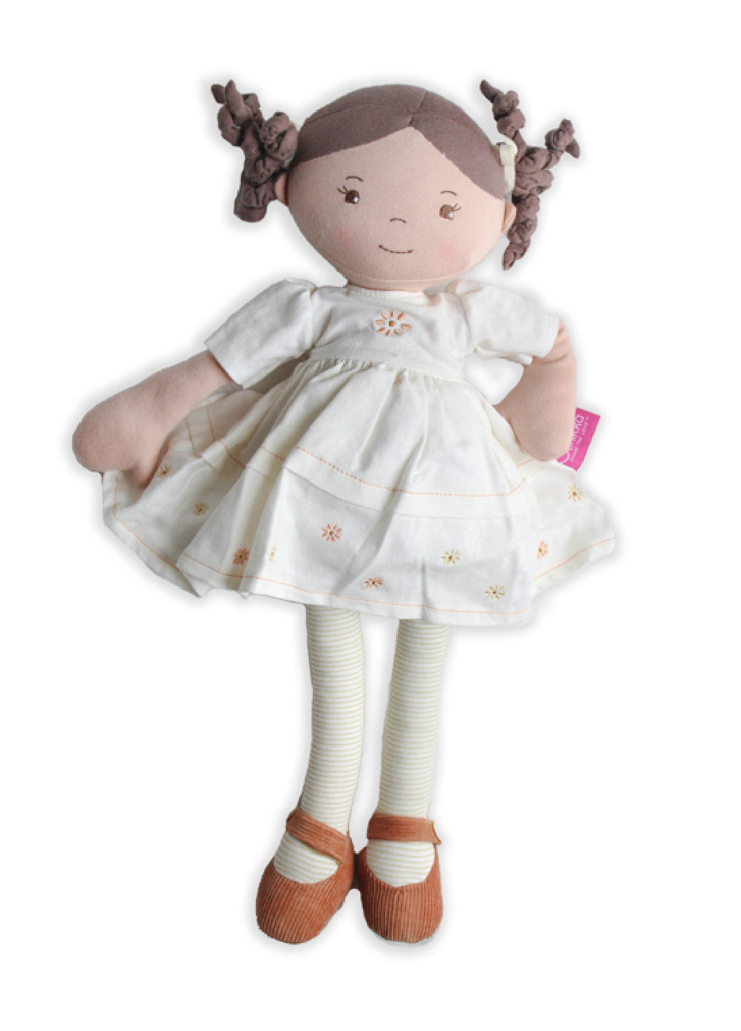 BONIKKA CECILIA LINEN DOLL WITH BROWN HAIR
