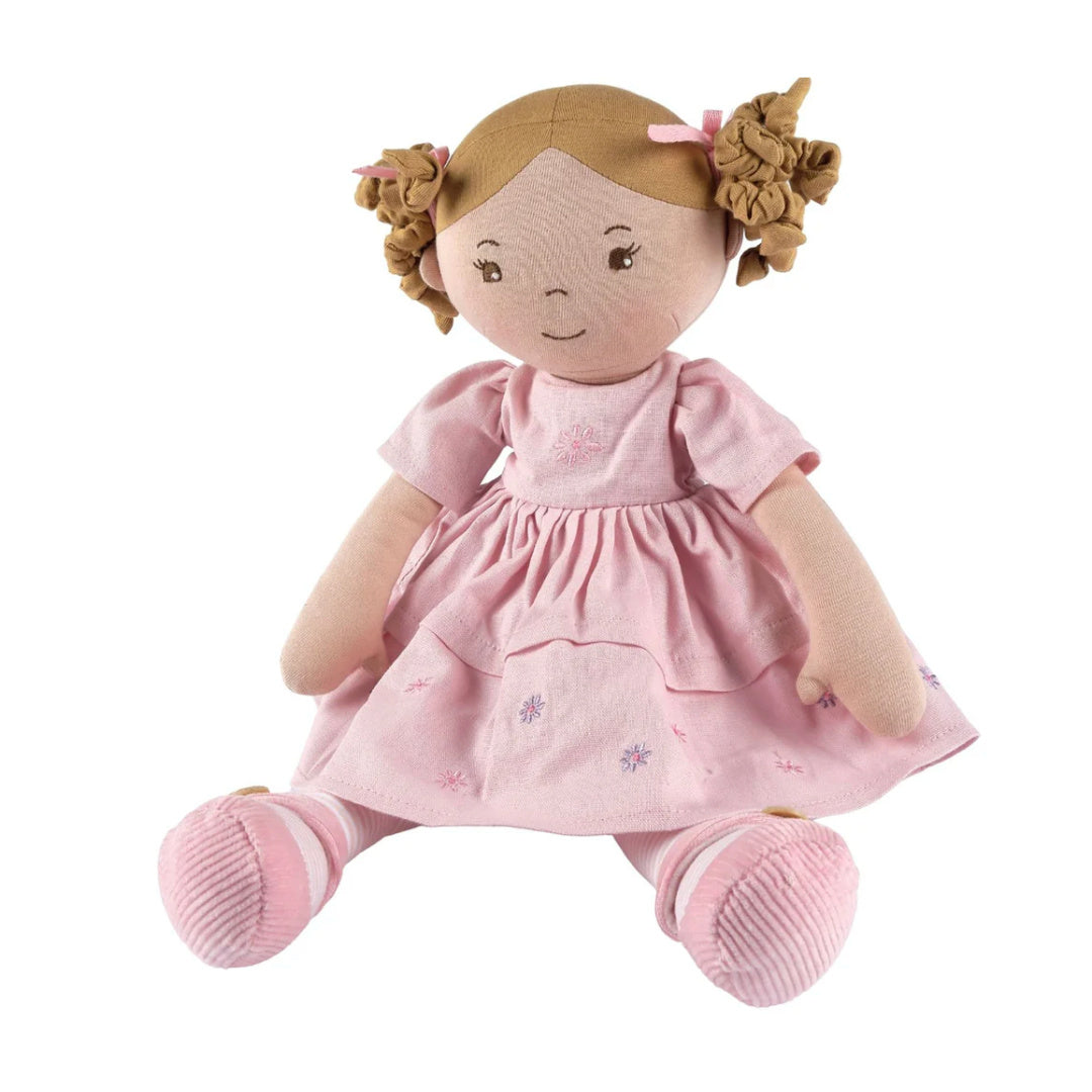 BONIKKA AMELIA LINEN DOLL WITH BROWN HAIR