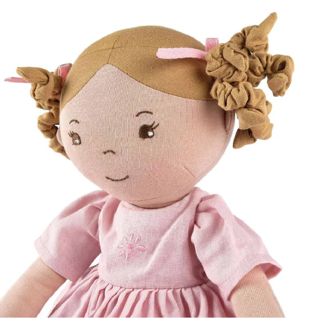 BONIKKA AMELIA LINEN DOLL WITH BROWN HAIR