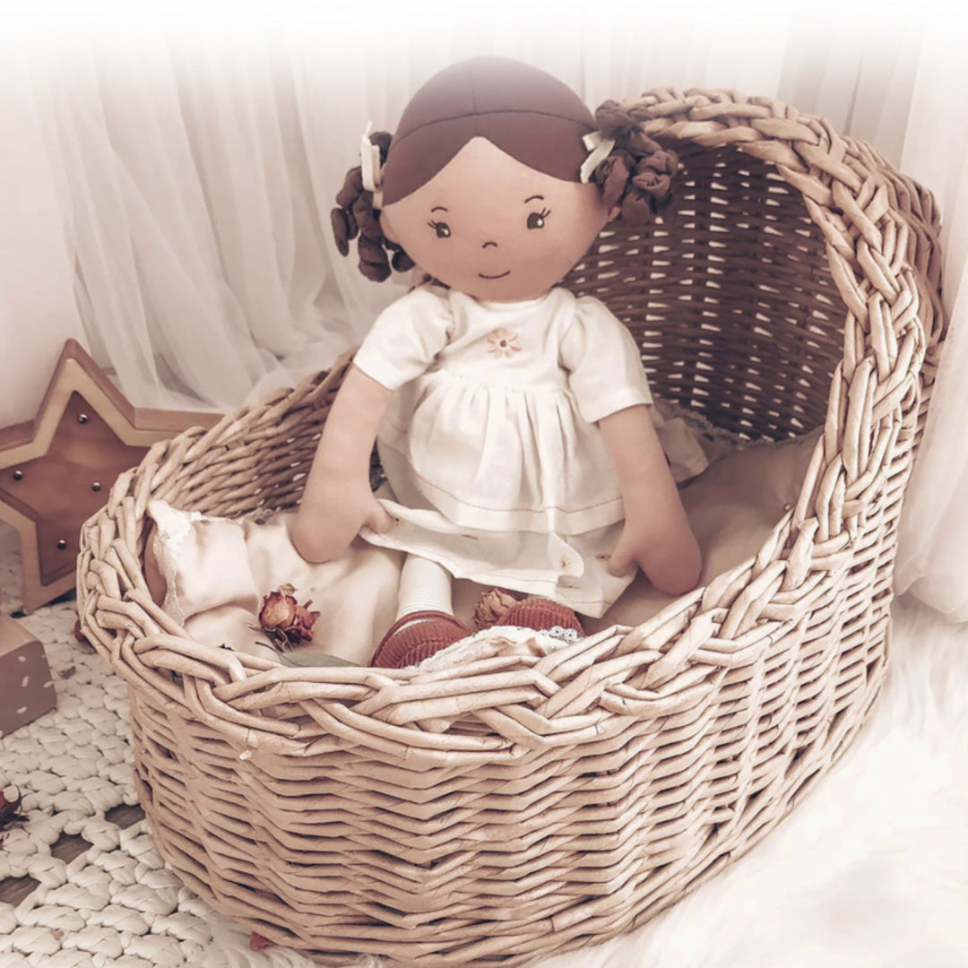 BONIKKA CECILIA LINEN DOLL WITH BROWN HAIR