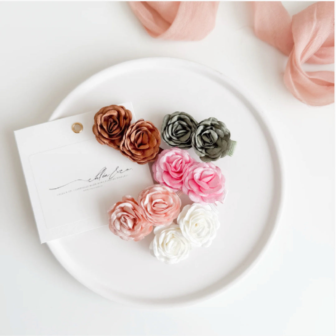 Chléa &amp; Co Willow Rose Clip (Pine Green)