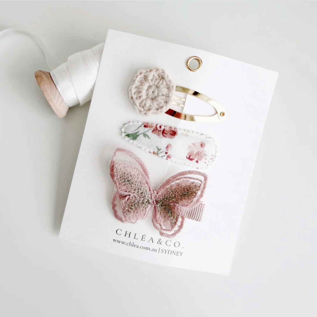 Chléa &amp; Co 3pc Mixed Hair Clips | Nostalgia Trio