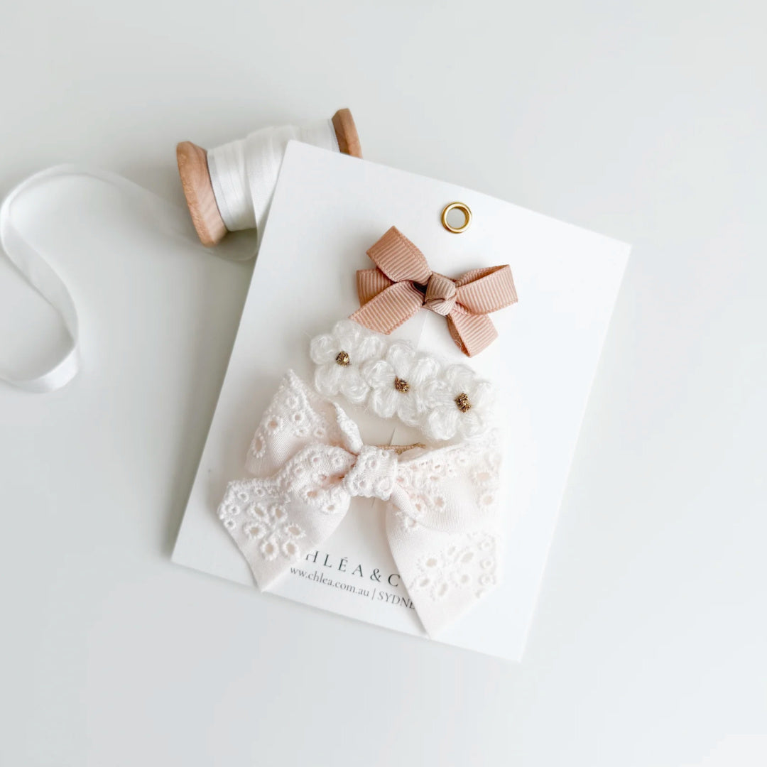 Chléa &amp; Co 3pc Mixed Hair Clips | Vanilla