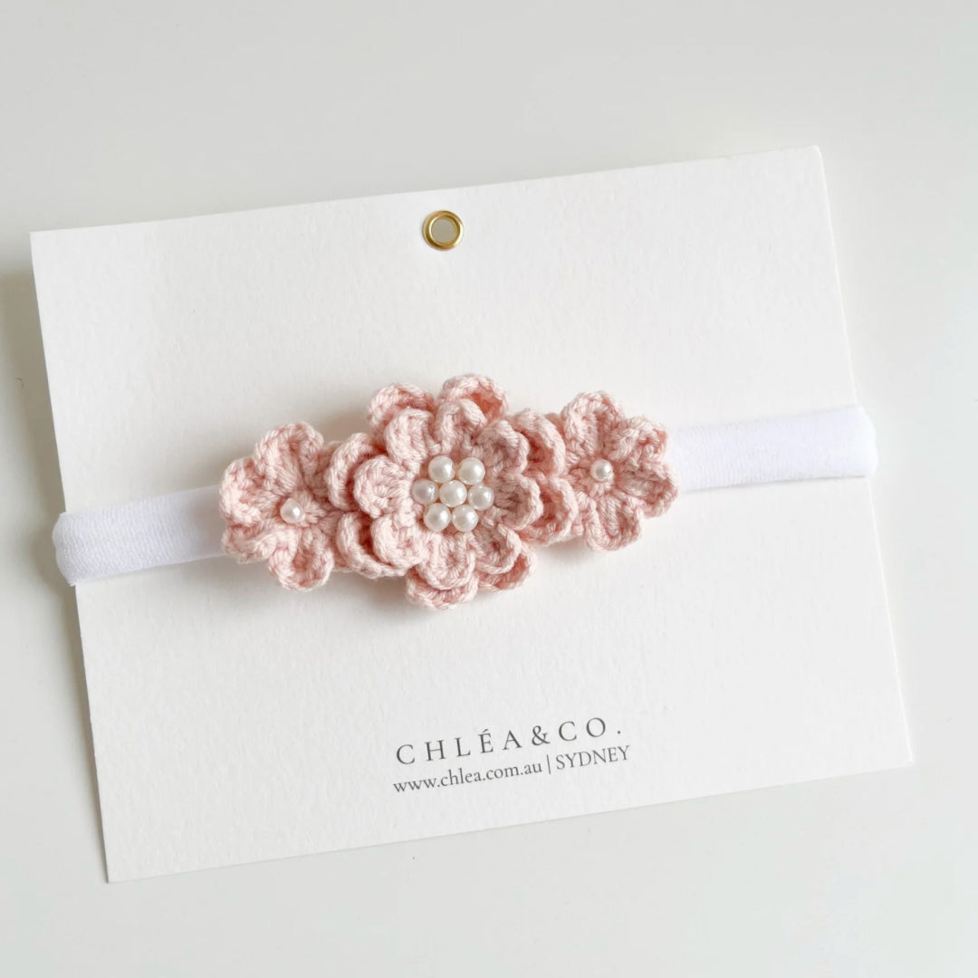 Chléa &amp; Co Dahlia Crochet Headband (Blush)