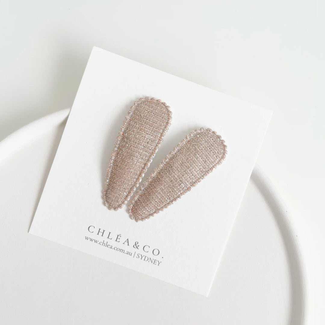 Chléa &amp; Co Fabric Covered Snap Clip | Luna