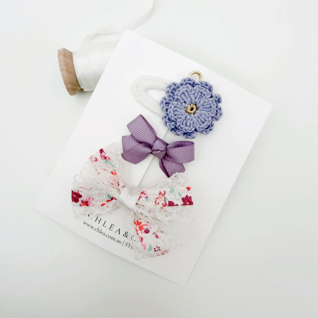 Chléa &amp; Co 3pc Mixed Hair Clips | Tea Party