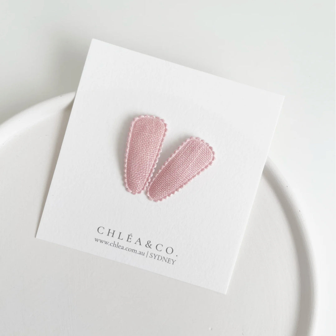 Chléa &amp; Co Fabric Covered Petite Snap Clip | Tea Rose