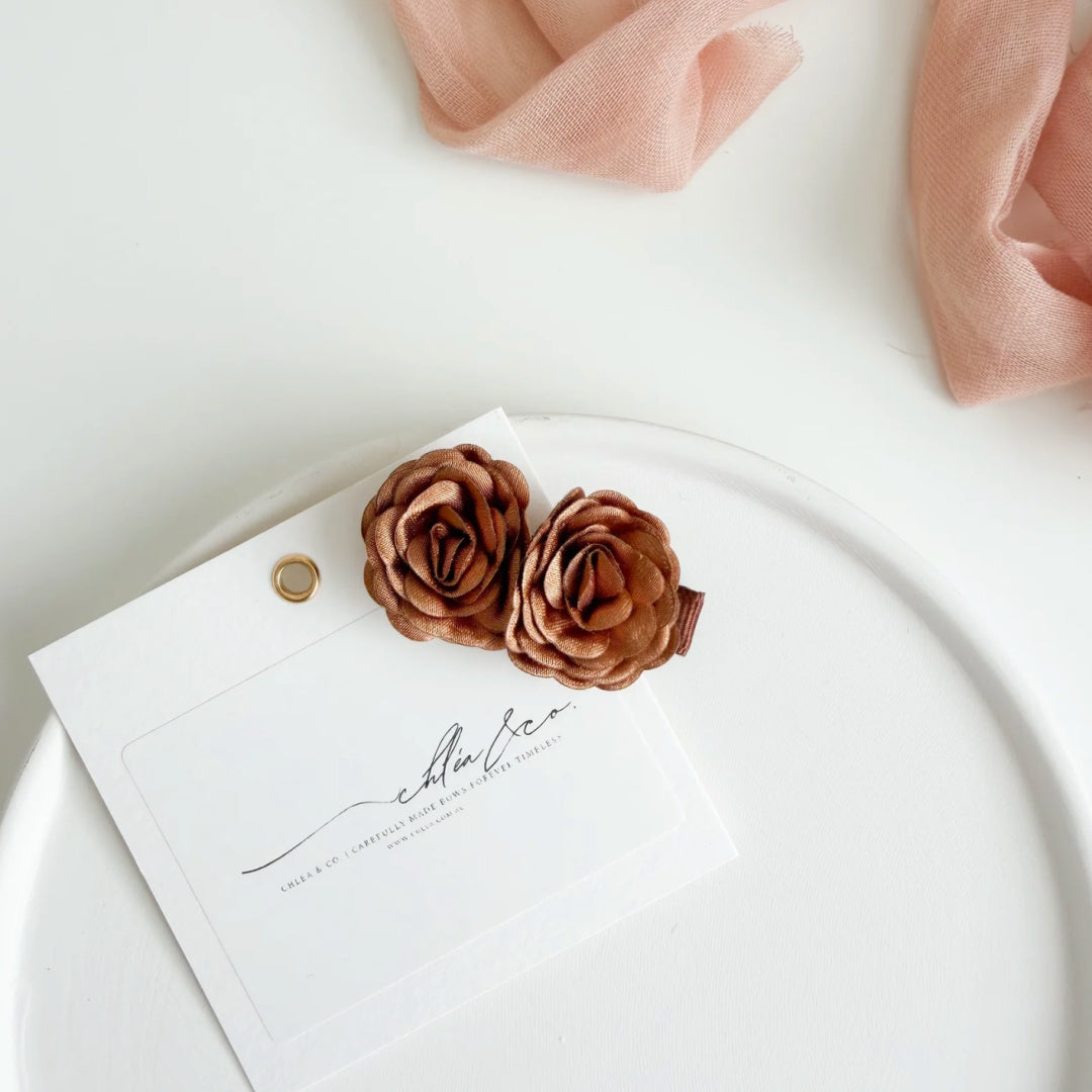 Chléa &amp; Co Willow Rose Clip (Chocolate)