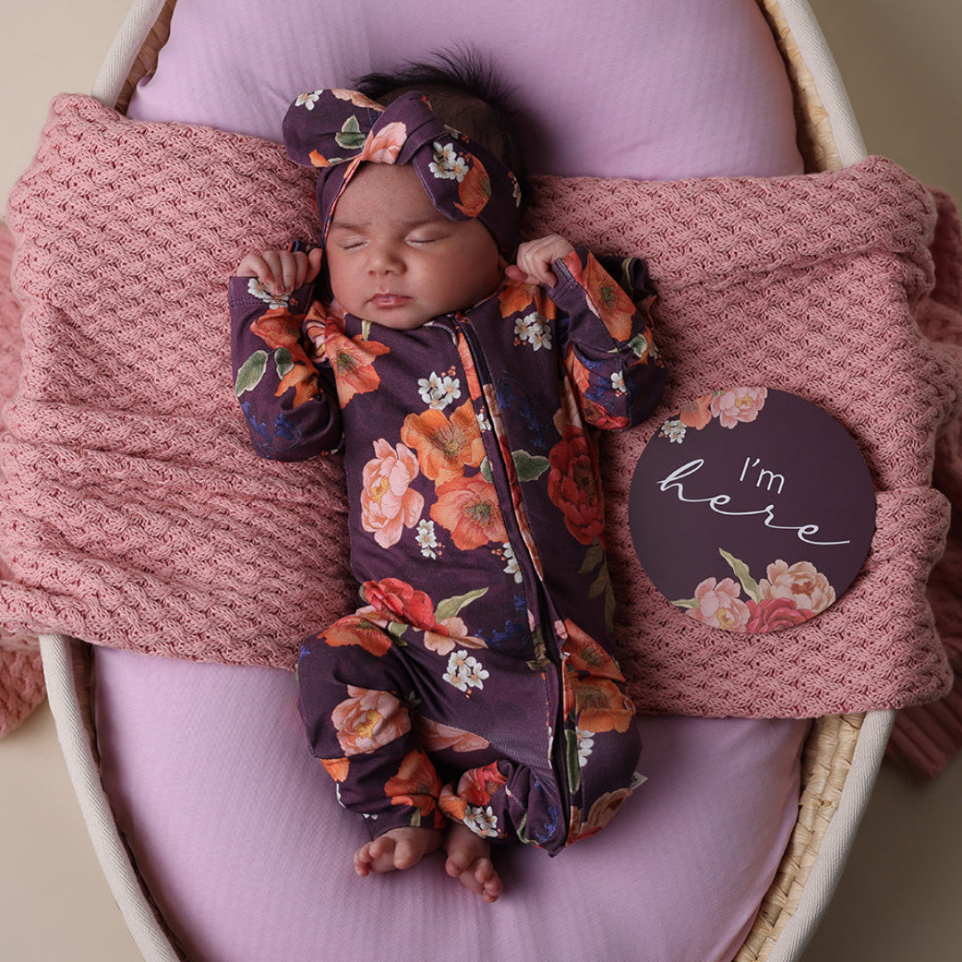 SNUGGLE HUNNY ORGANIC SNUGGLESUIT CONVERTIBLE ZIP ROMPER WITH FRILL - SIENNA