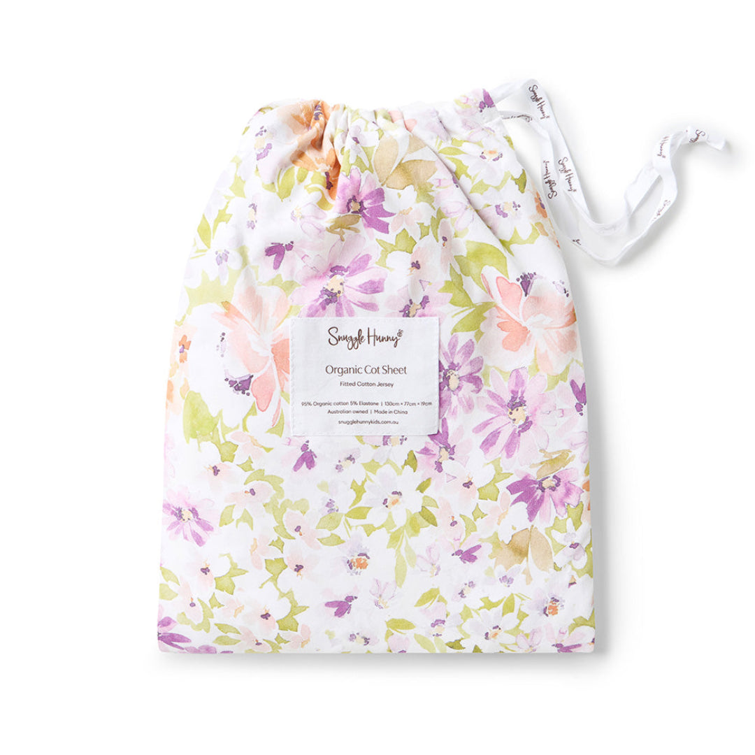 SNUGGLE HUNNY ORGANIC FITTED COT SHEET - ISLA