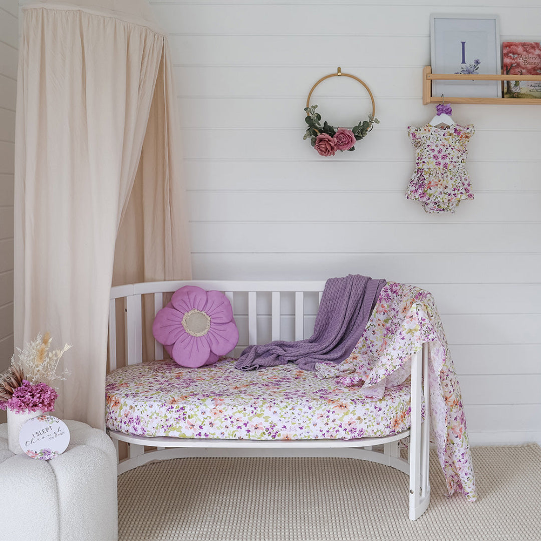 SNUGGLE HUNNY ORGANIC FITTED COT SHEET - ISLA