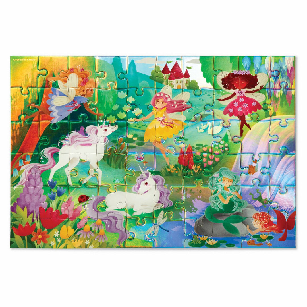 CROCODILE CREEK FOIL FLOOR PUZZLE 60PCE  - MAGICAL FRIENDS