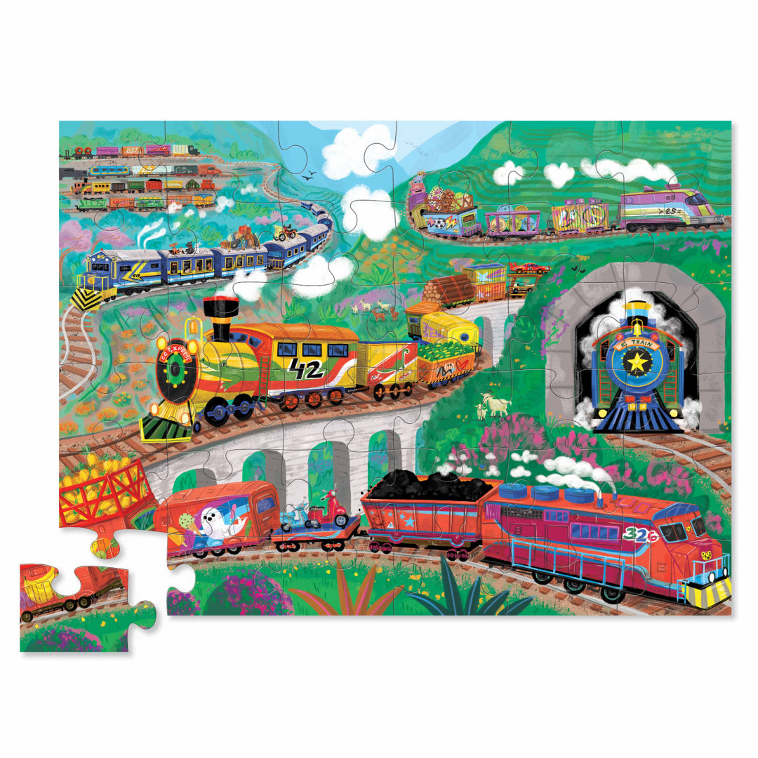 CROCODILE CREEK CLASSIC FLOOR PUZZLE 36PCE - ALL ABOARD (FOIL STAMPED)