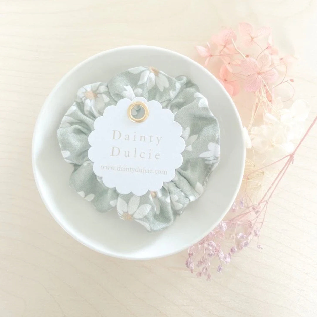 DAINTY DULCIE AGATHA KHAKI MINI SCRUNCHIE