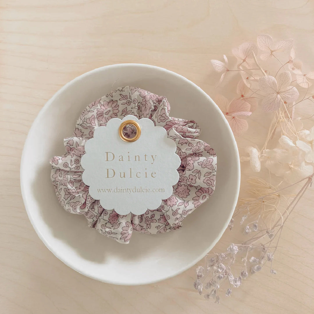 DAINTY DULCIE PEONY LIBERTY MINI SCRUNCHIE