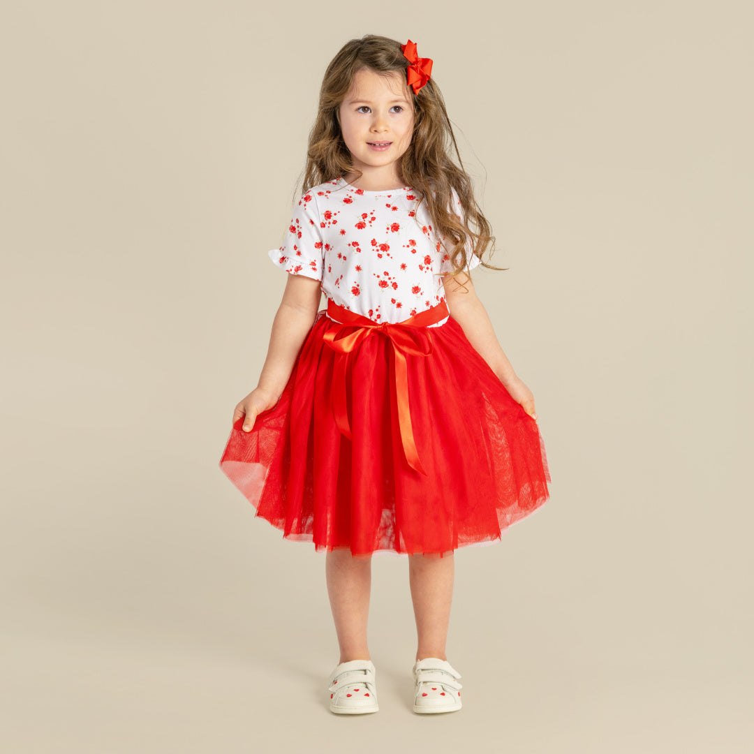 DESIGNER KIDZ ALYSSA FLORAL S/S TUTU DRESS