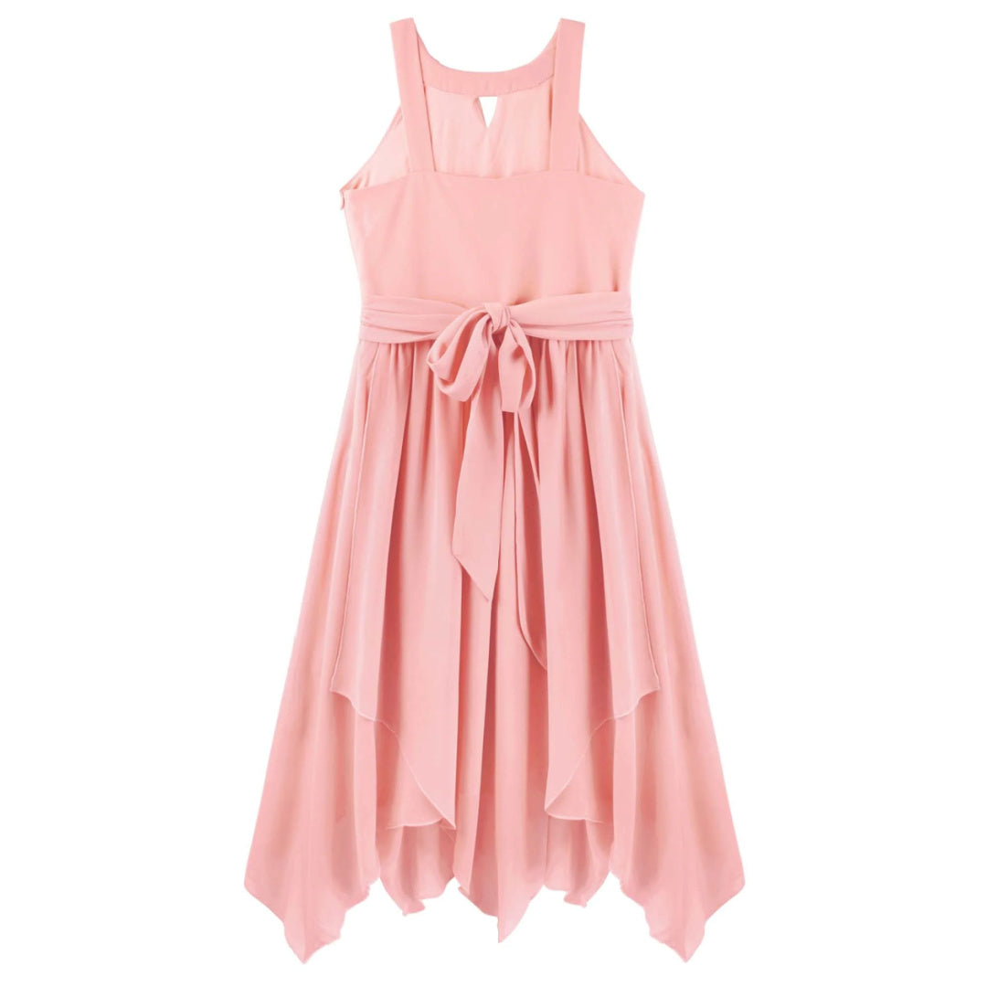 DESIGNER KIDZ ANGELENE PANELLED DRESS - PEACH