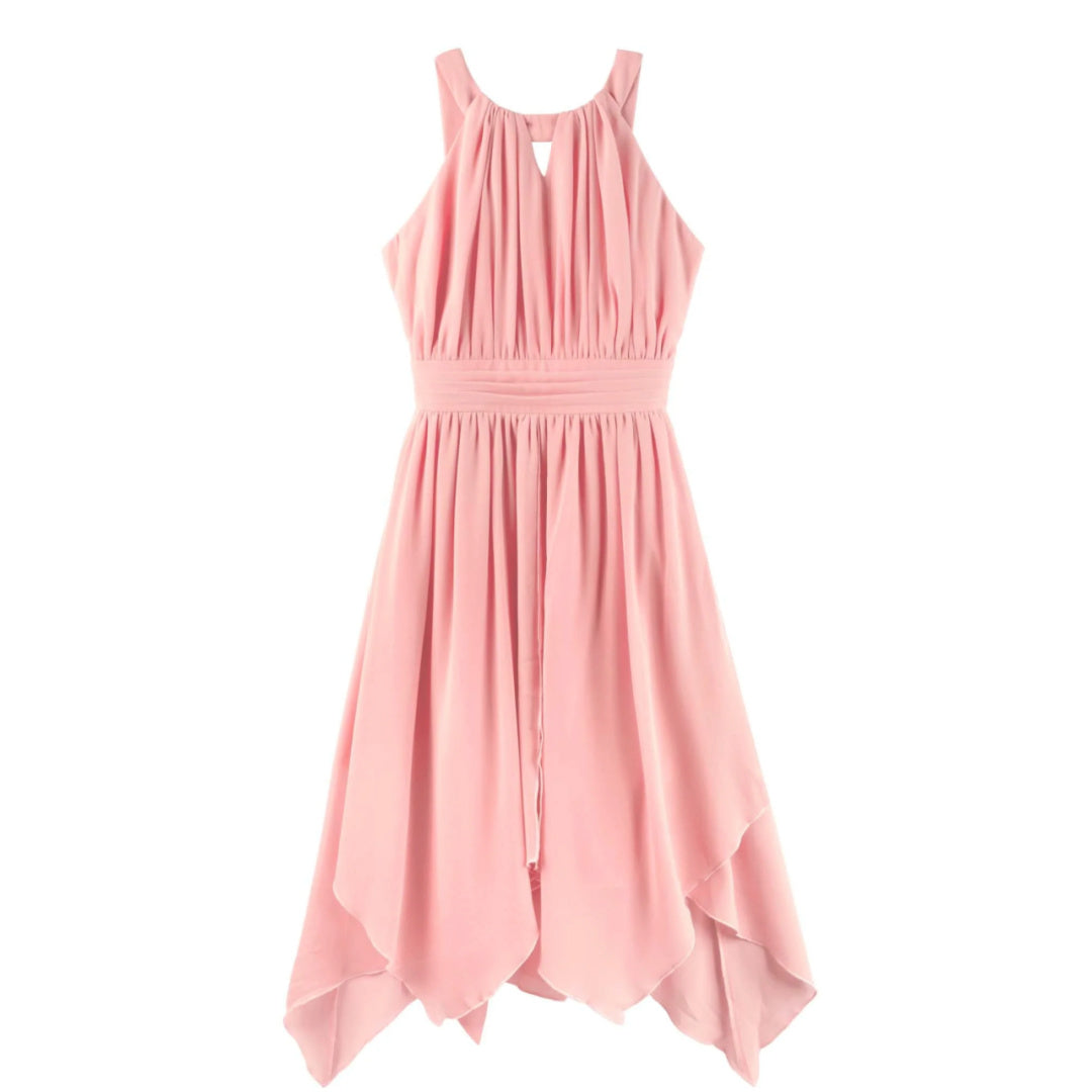 DESIGNER KIDZ ANGELENE PANELLED DRESS - PEACH